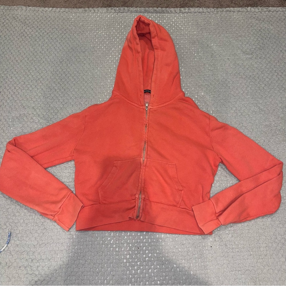 Brandy Melville Coral Zip-Up Hoodie